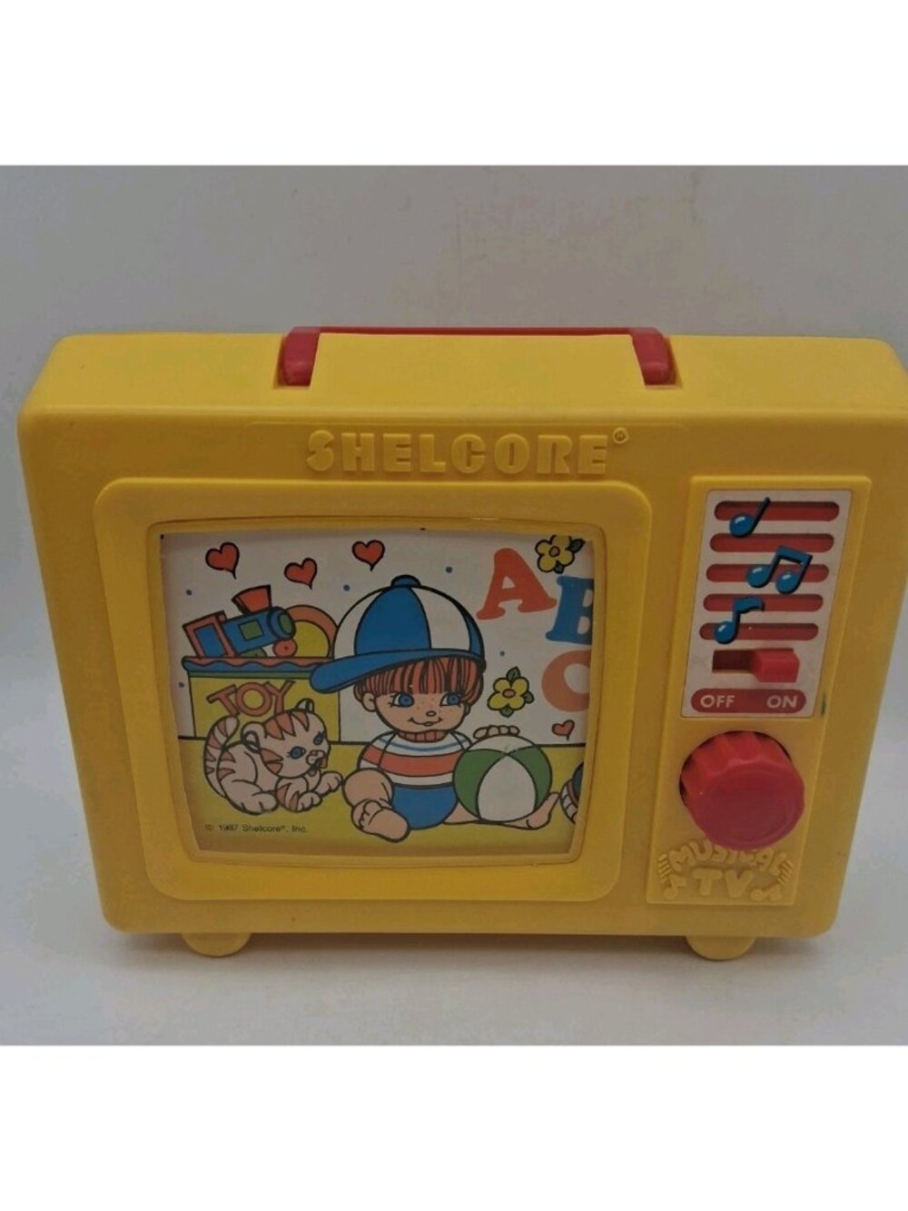 Shelcore-Musical Wind-Up TV Screen Moves Plays Lullabye 1987 w/Shelykins Works